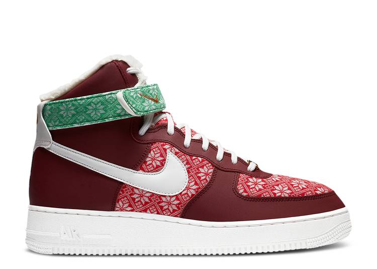 NIKE AIR FORCE 1 HIGH 'CHRISTMAS SWEATER' DC1620-600